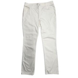 Chico's Straight Leg Denim Jeans Embellished Pockets White, Size 8 Short / 8S